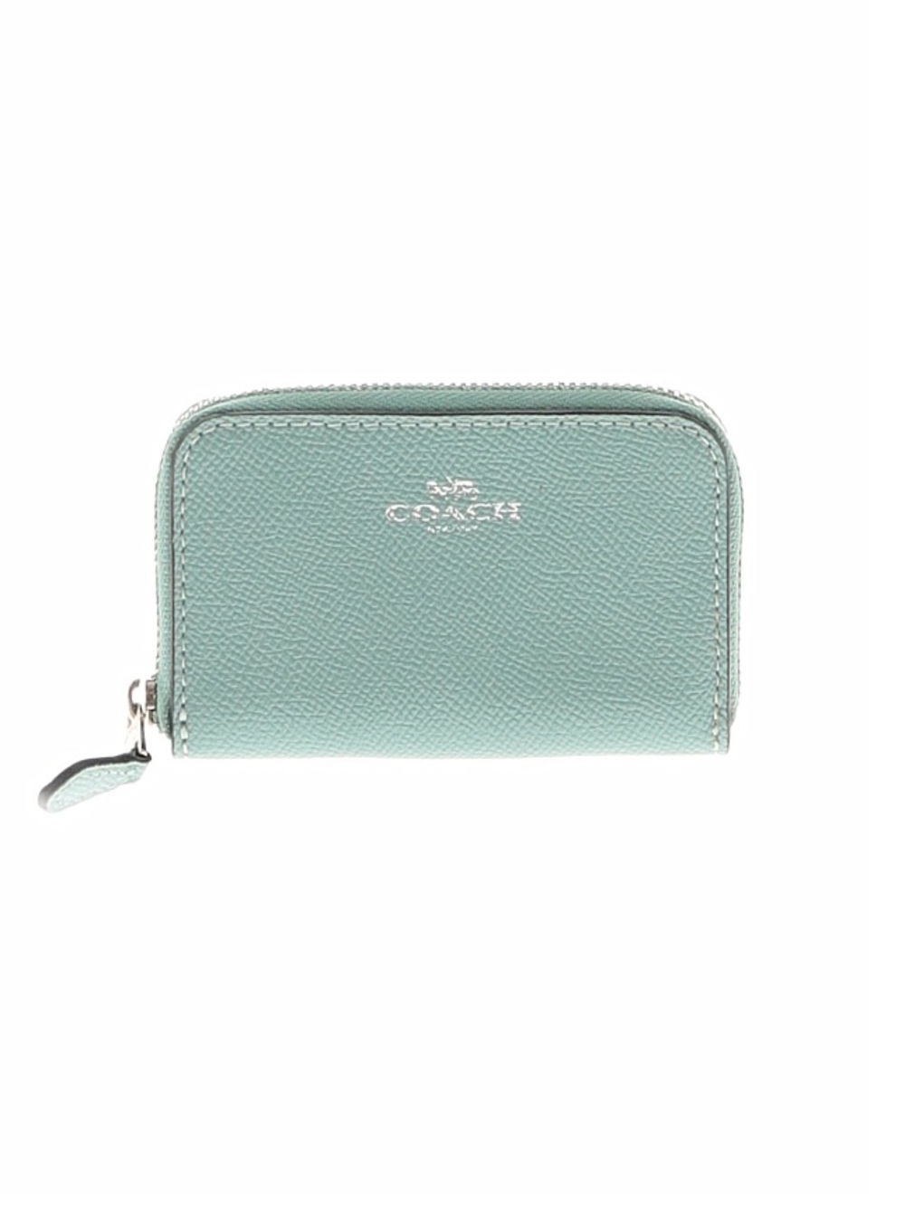 Coach Light Blue Zip Card Wallet